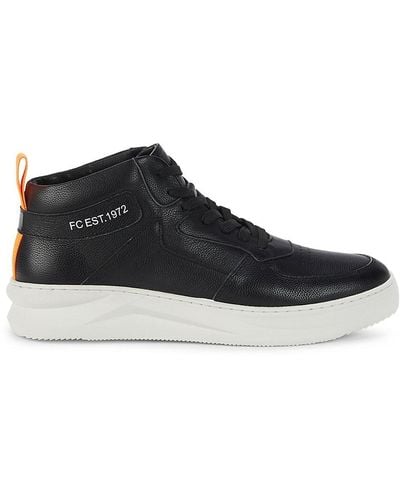 French Connection Chrisley Leather High-top Sneakers - Black