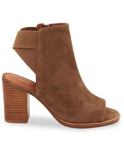 Open toe suede clearance bootie