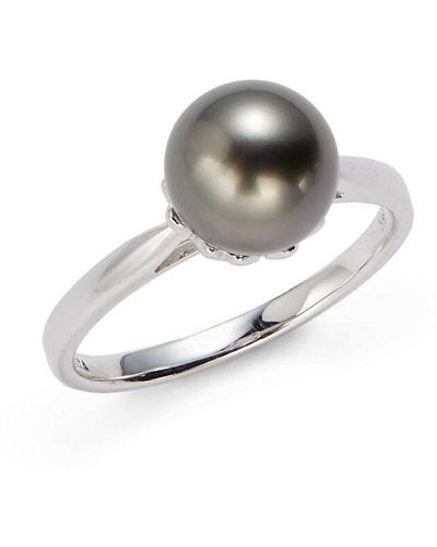 Tara Pearls 8-9mm Tahitian Pearl & 14k White Gold Ring - Metallic