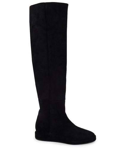 Co. Slouchy Suede Knee High Boots - Black