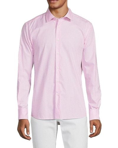 Scott Barber Gingham Sport Shirt - Pink