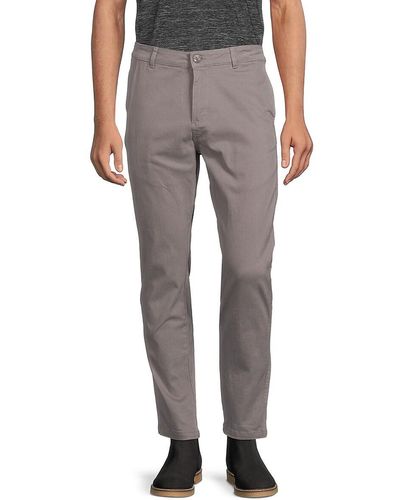 Saks Fifth Avenue Flat Front Chino Pants - Gray