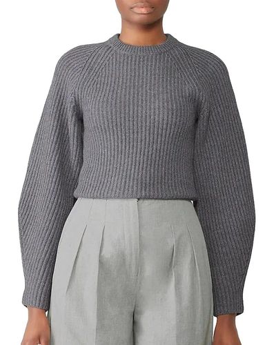 Theory Merino Wool Crewneck Sweater - Grey