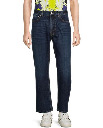 Valentino Whiskered Ankle Jeans - Blue