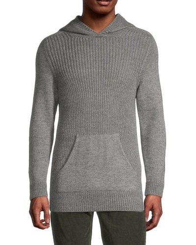 Isaia Cable Knit Hoodie - Gray
