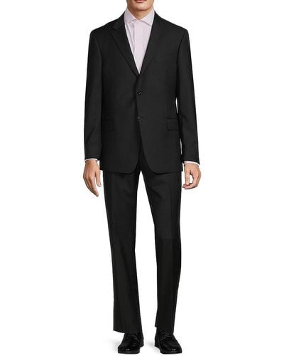 Saks Fifth Avenue Modern Fit Wool Blend Suit - Black