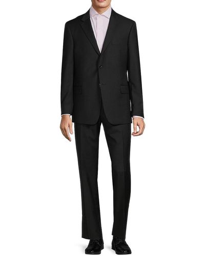 Saks Fifth Avenue Saks Fifth Avenue Modern Fit Wool Blend Suit - Black