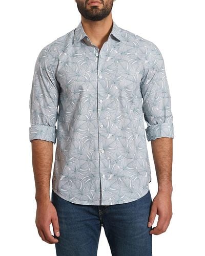 Jared Lang 'Trim Fit Pima Cotton Tropical Sport Shirt - Blue