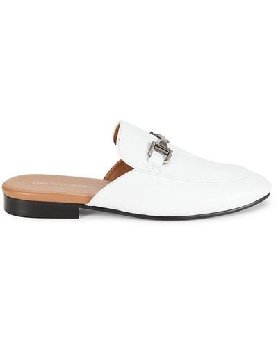 Saks Fifth Avenue Rockford Leather Bit Mules - White