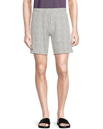 FLEECE FACTORY Textured Flat Front Shorts - Gray