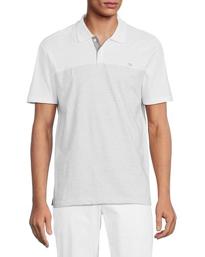 Calvin Klein Placement Striped Polo - White