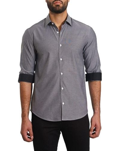 Jared Lang 'Trim Fit Pima Cotton Blend Sport Shirt - Grey