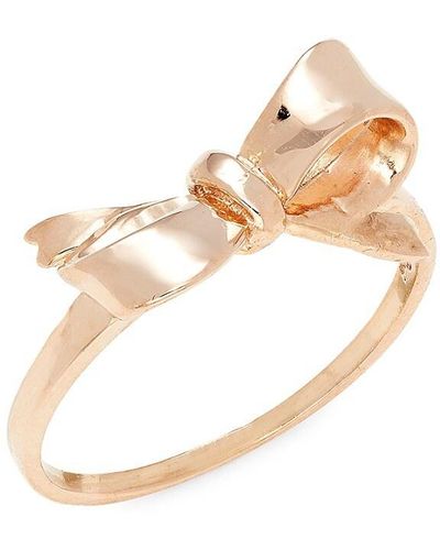 Zoe Chicco Symbols 14k Rose Gold Bow Ring - White