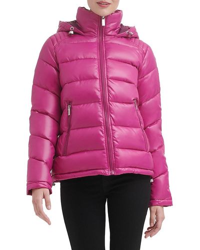 Guess Hooded Puffer Jacket - Pink