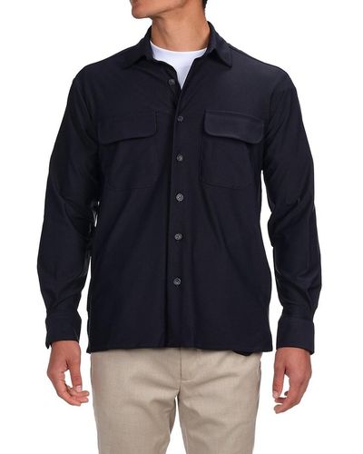 Garnet 'Button Front Shirt Jacket - Blue