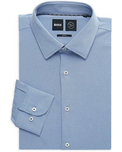 BOSS P-Hank Slim Fit Dress Shirt - Blue