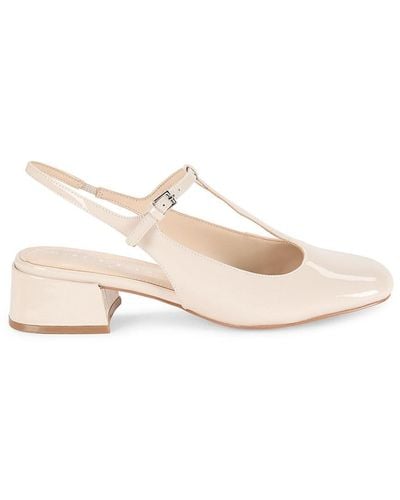 Marc Fisher Folly Metallic Leather Blend Pumps - Natural