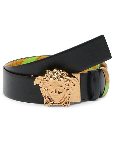Versace Reversible Barocco Leather Belt - Natural