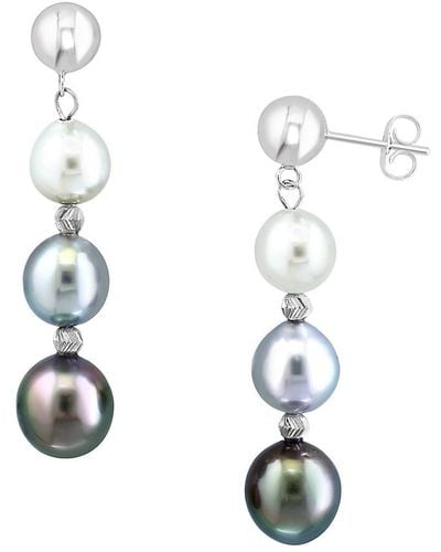 Effy Sterling, 8-8.5Mm Freshwater, Freshwater & Freshwater Pearl Drop Earrings - White