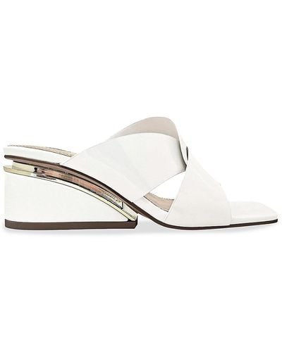 Lady Couture Magical Cross Strap Wedge Sandals - White