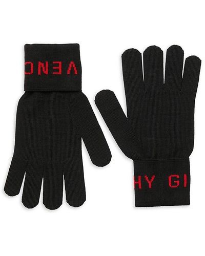 Givenchy Logo Wool Gloves - Black