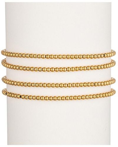 Eye Candy LA The Luxe Collection 4-piece Erin Titanium Beaded Bracelet Set - Natural
