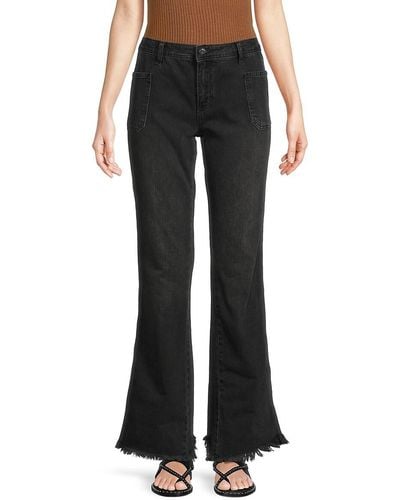 Free People Mid Rise Izzy Flare Jeans - Black