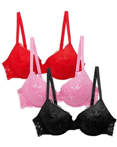 Juicy Couture 3-pack Lace Bra Set - Red