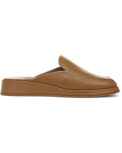 Vince Raquel Leather Mules - Brown