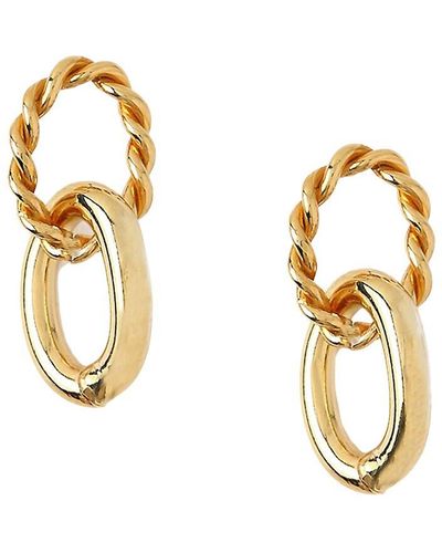 Luv Aj 14k Goldplated Interlocking Hoop Earrings - Metallic