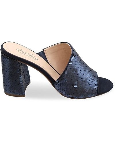 Charles David Reveal Sequin Sandals - Blue