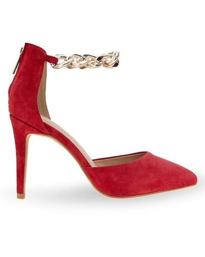 BCBGeneration Core Suede Chain Point Toe Court Shoes - Red