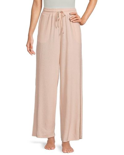 Rachel Parcell Ribbed Wide Leg Pants - Pink
