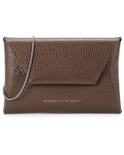 Brunello Cucinelli Nuova Leather Shoulder Bag - Brown