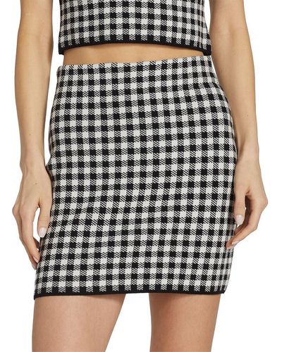 ATM Shepherd Gingham Jacquard Mini Skirt - Black