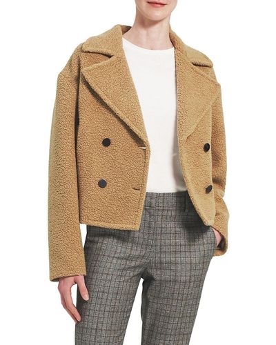 Theory Cropped Peacoat - Natural