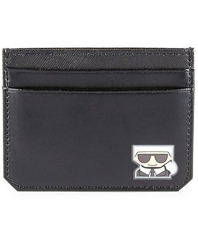 Karl Lagerfeld Karl Leather Card Case - Black