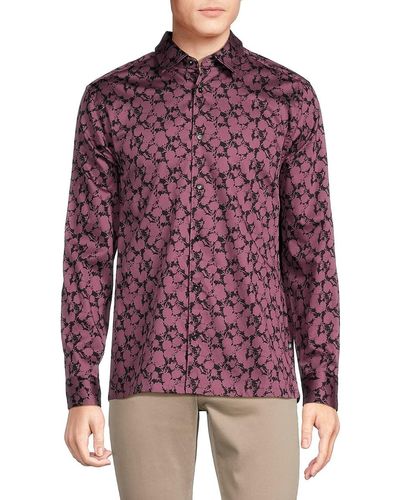 Ted Baker Comlee Floral Sport Shirt - Red