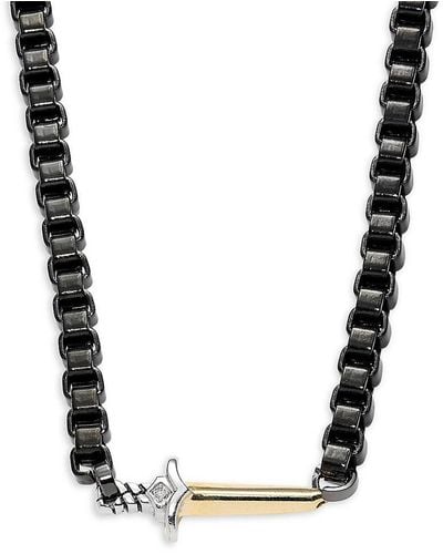 Esquire Ip Stainless Steel & 0.02 Tcw Diamond Dagger Necklace - Metallic