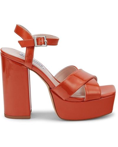 Steven by Steve Madden Steven New York Shea Faux Leather Sandals - Red