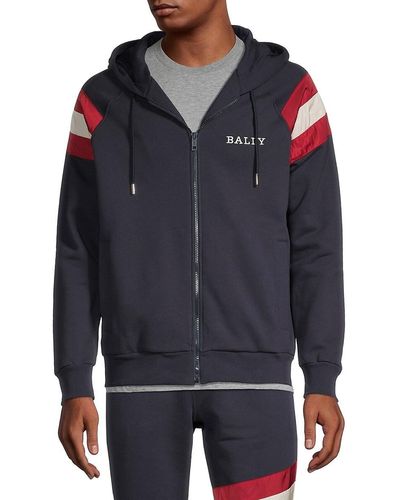 Bally Logo Hooded Jacket - Blue