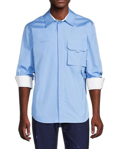 Helmut Lang Cargo Pocket Sport Shirt - Blue