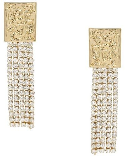 Ettika Stand Out 18k Goldplated & Glass Cyrstal Dangle Earrings - White