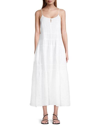 ROSSO35 Garment Dyed Embroidered Maxi Dress - White