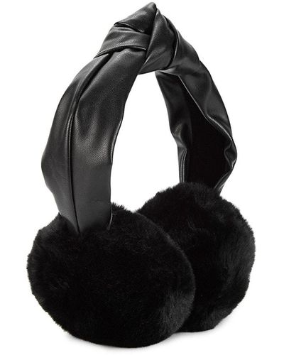 Vince Camuto Knotted Faux Fur Earmuffs - Black