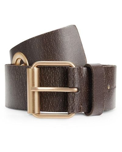 AllSaints Textured Leather Belt - Brown