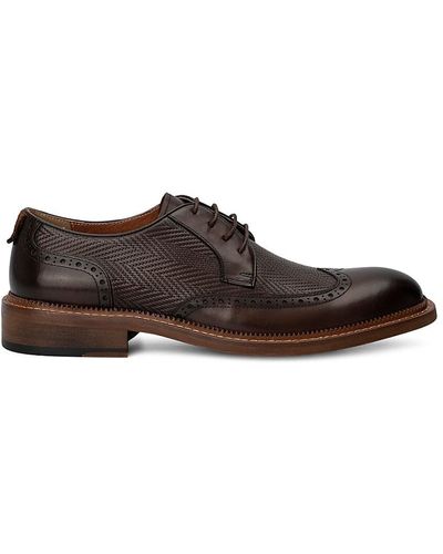 Vintage Foundry Chevron Textured Brogues - Brown