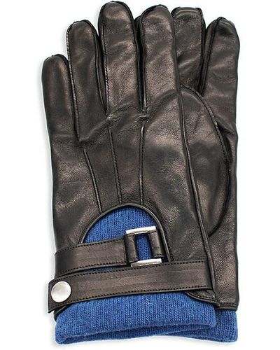 Portolano Belted Leather Gloves - Black