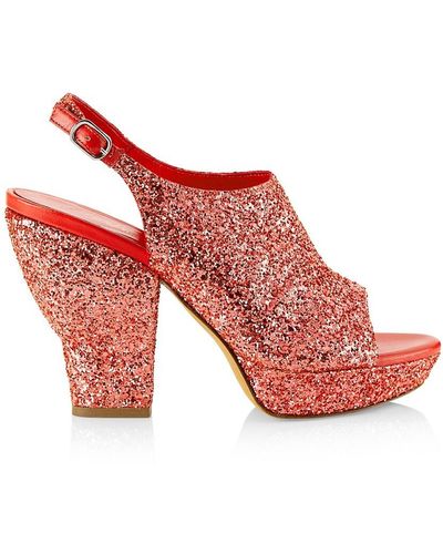 3.1 Phillip Lim Salma Glitter Platform Sandals - Red