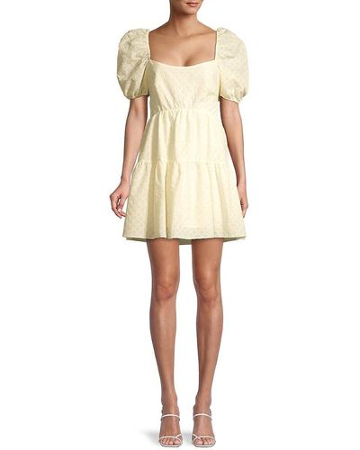 Bardot Lucy Cotton Tiered Mini Dress - Natural
